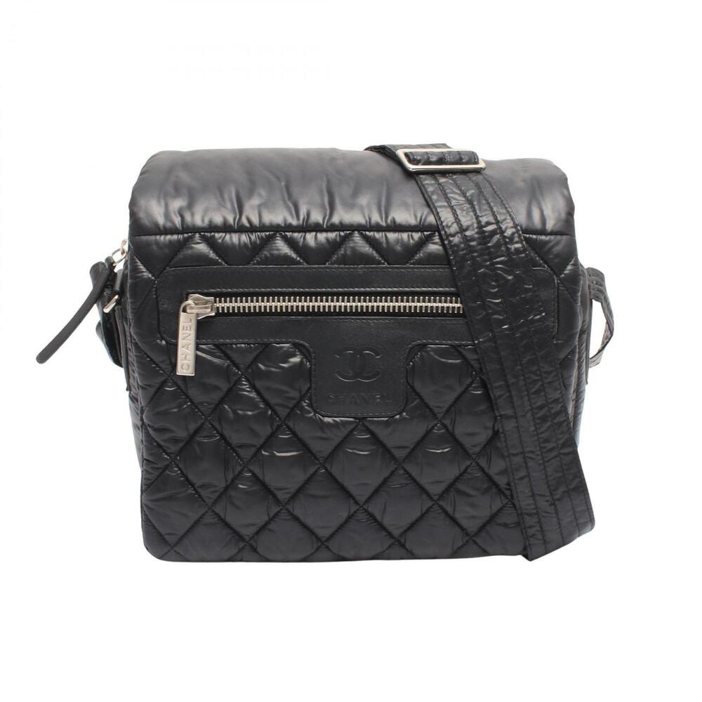 Chanel Coco Cocoon Small Messenger Shoulder Bag Handbag Nylon Leather Women's...
